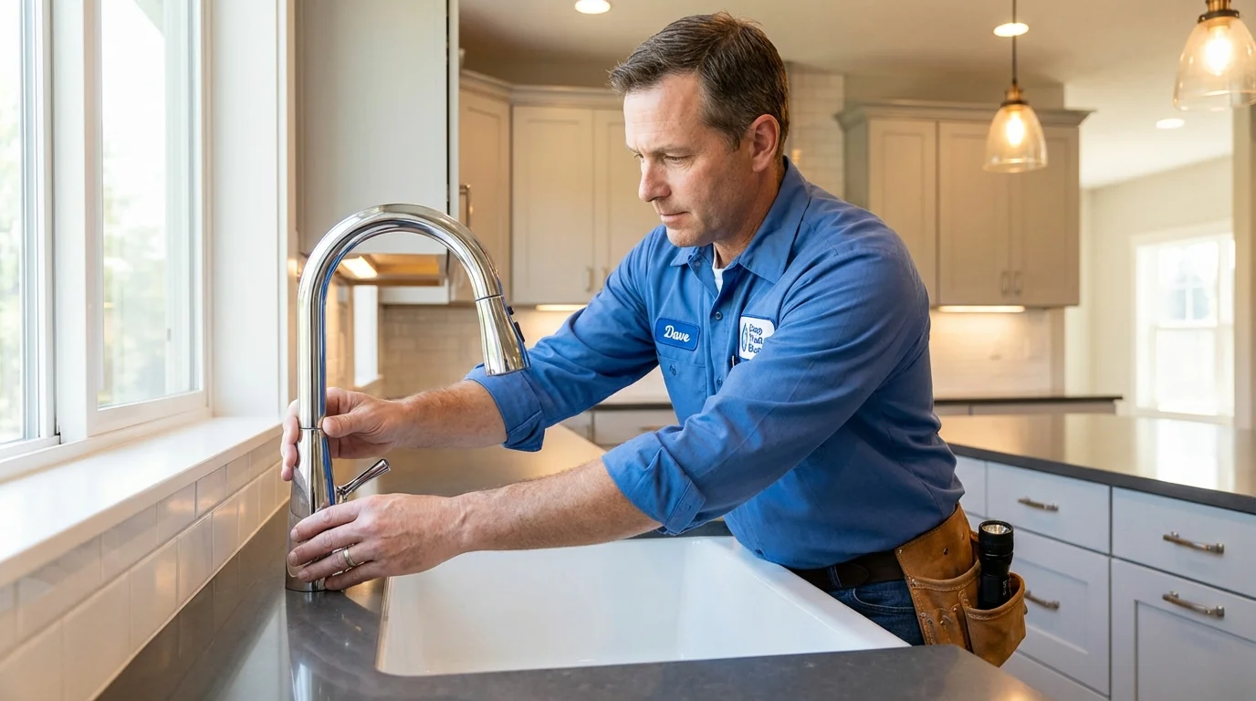 Kitchen faucet installation by Johns Plumbing LLC in Hiram